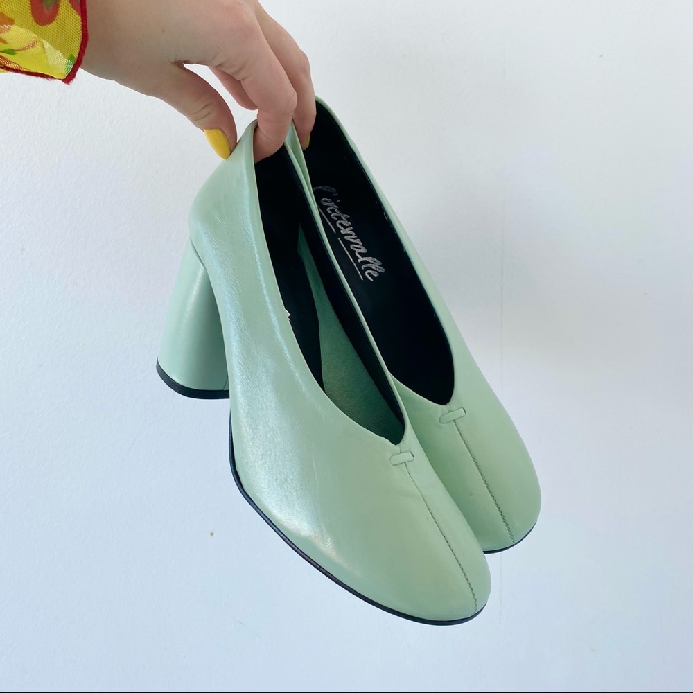 nwot l'intervalle mint green heels